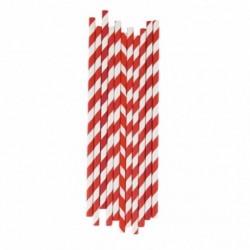 Paper straw red stripe 8 MM X 240 MM 